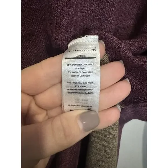 NWT Smartwool Shadow Pine Colorblock Sweater, Argyle Purple Heather, Sz S - Picture 5 of 6